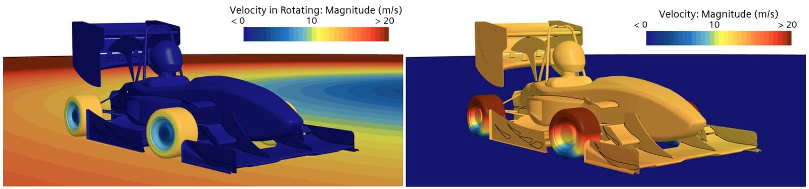 Boundary velocities shown in the rotating reference frame and in the general frame